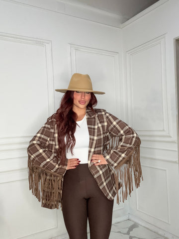 Giacca Quadri Frange