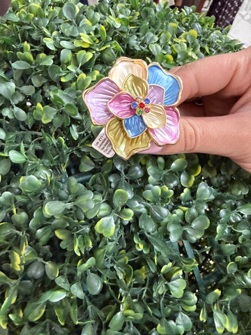 Anello fiore colorato