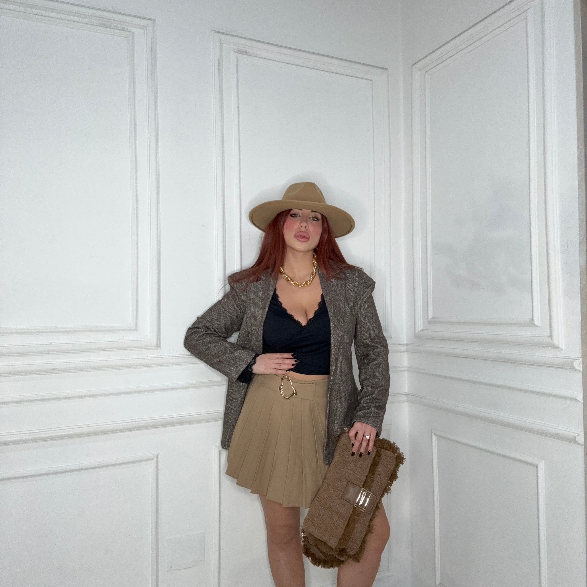 Panta Gonna Plisse beige